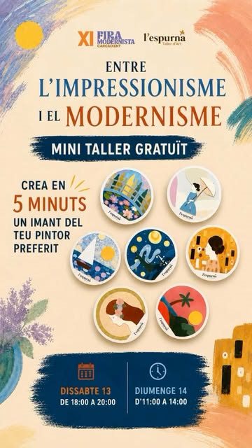 Cartel del mini taller gratuito de l'Espurna en la XI Fira Modernista de Carcaixent